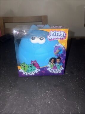 Five Below Squeeze Blue Kitty Squeeze Plush Squishy Toy